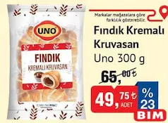 UNO FINDIK KREMALI KRUVASAN 300 G UNO FINDIK KREMALI KRUVASAN 300 G